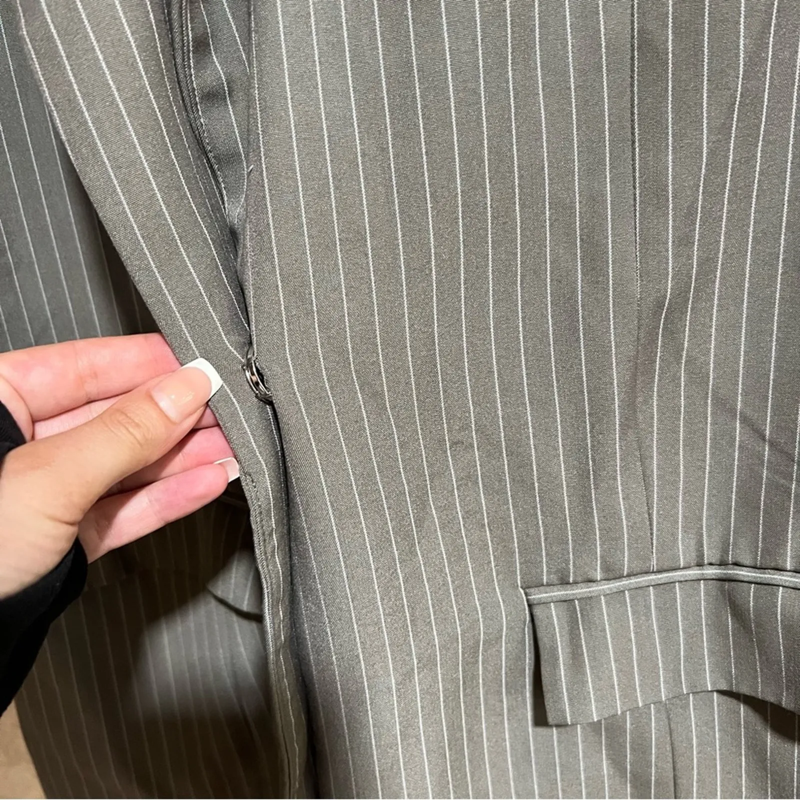 Mistress Rocks gray oversized pinstripe blazer - Image 7