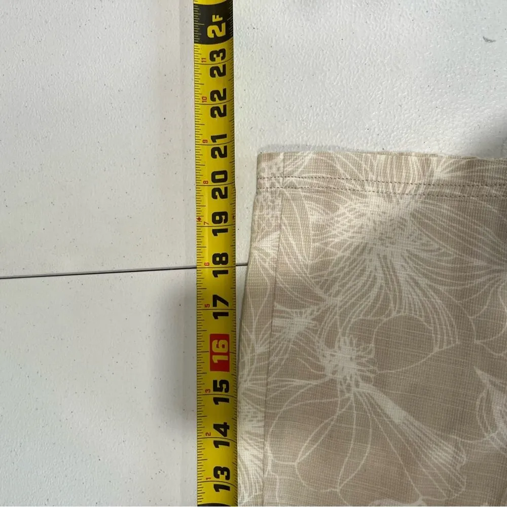 Royal Robbins Tan Floral Knee Length Skirt Buttons Organic Cotton Blend - Image 7