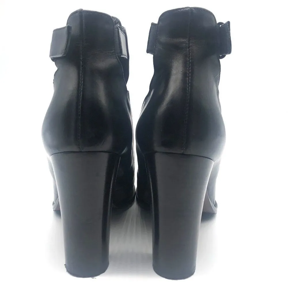 NAVYBOOT Switzerland Italian Leather Booties Black Size 9 - Image 6