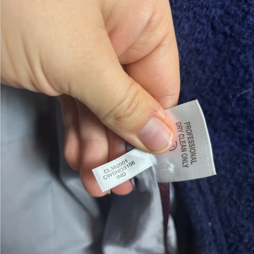 Calvin Klein Navy Blue Double Breasted Wool Blend Winter Peacoat - Image 10