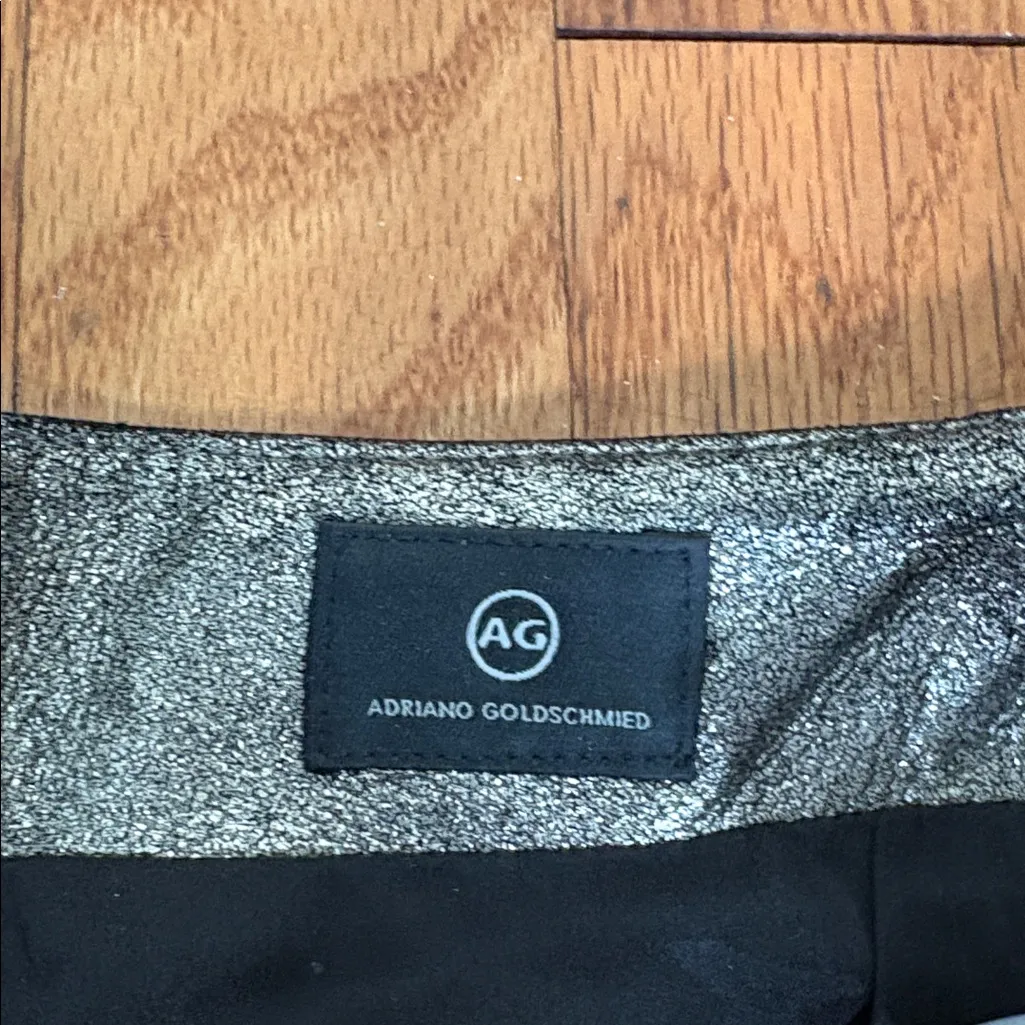 AG Adriano Goldschmied Cropped Leather Pants‎ Gold size 27 glam holiday metallic - Image 5