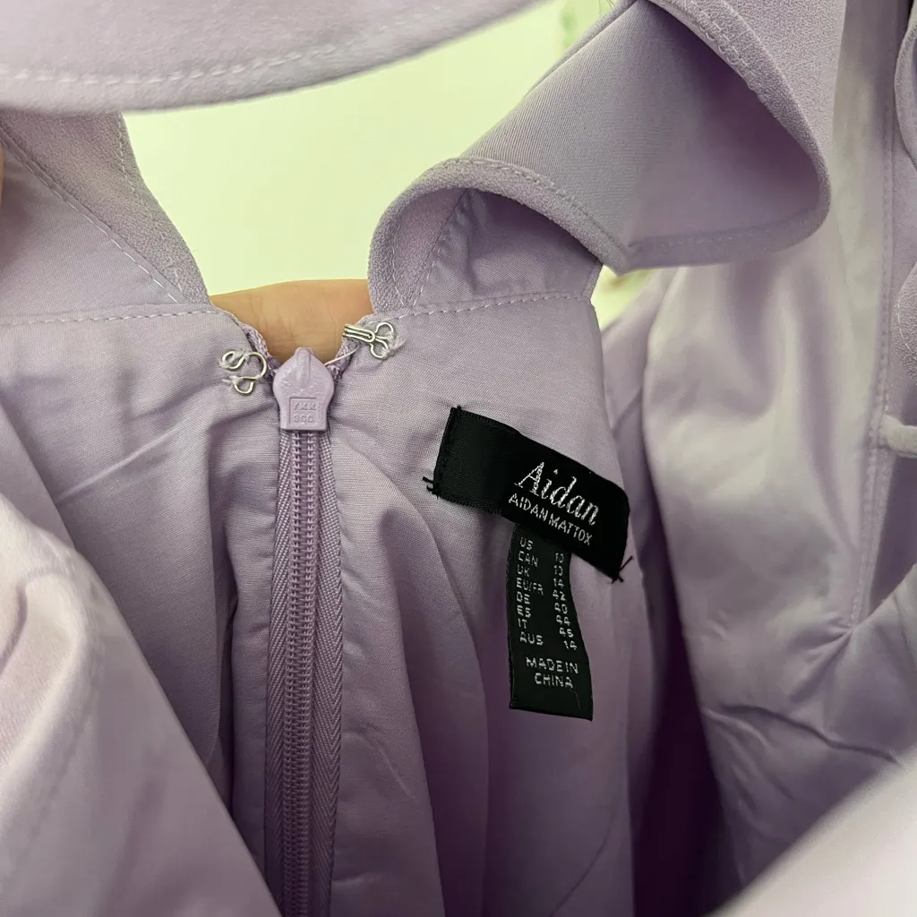 Aiden Maddox crepe flounce mini dress lilac - Image 8