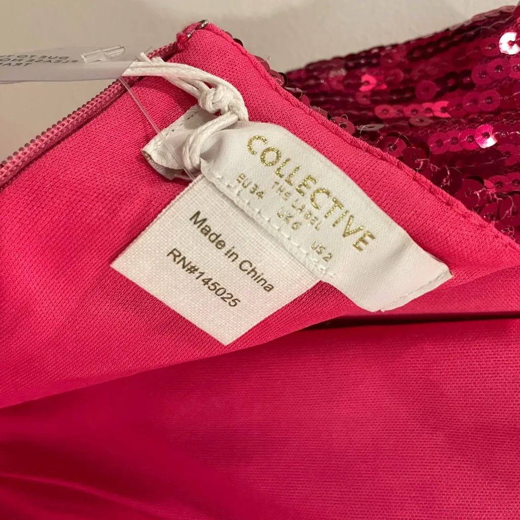 NWT Sequin Pink Fringe Cut - Image 10