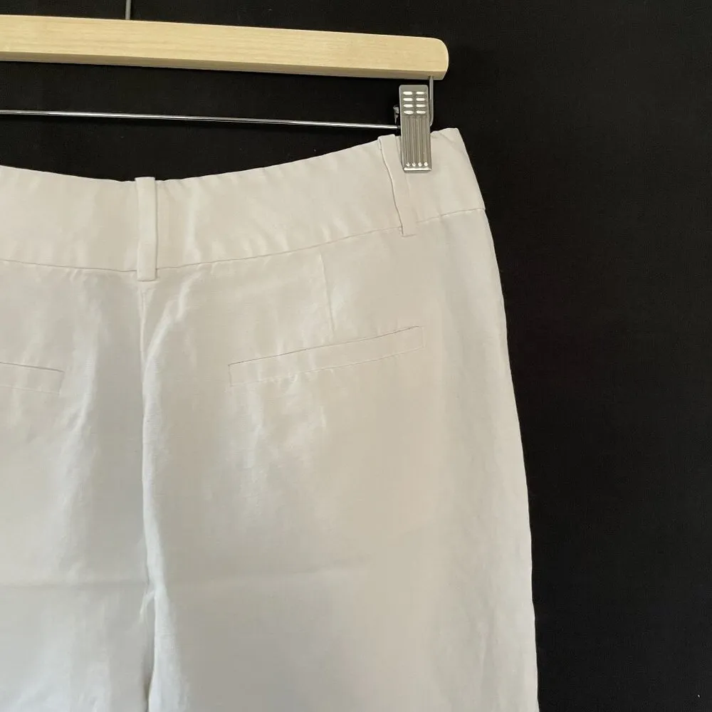 Ann Taylor women's size 4 white trousers business casual style rayon linen pants - Image 7