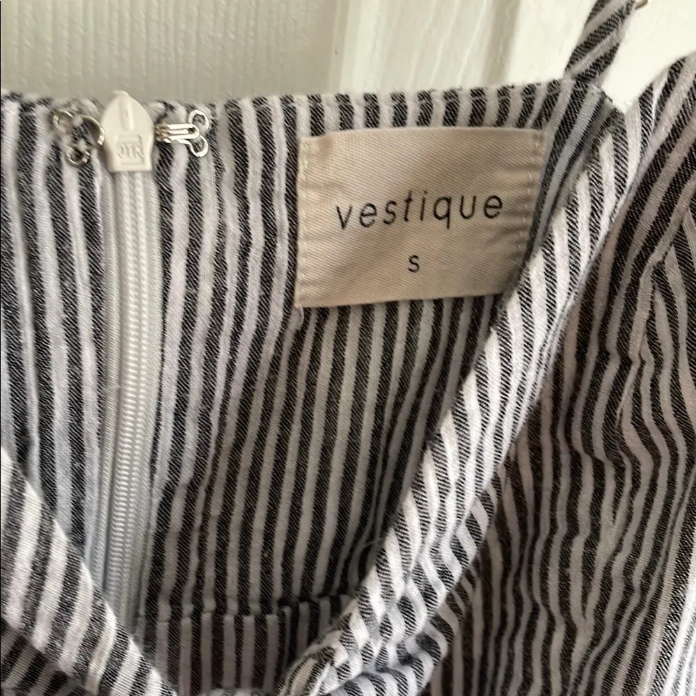 Vestique Blue and White Striped Mini Dress - Image 4