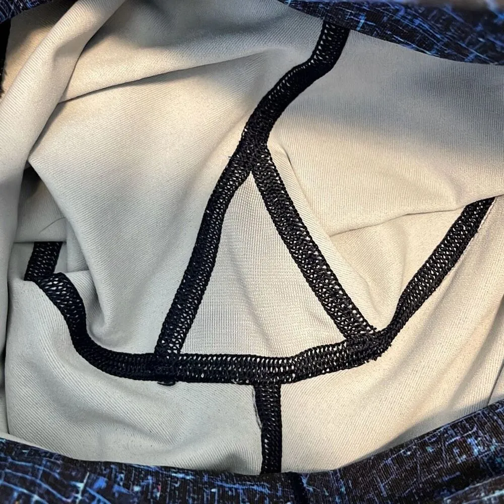 Lululemon Womens City Lights‎ Wunder Under High Rise Tight Leggings Blue Black 2 - Image 8