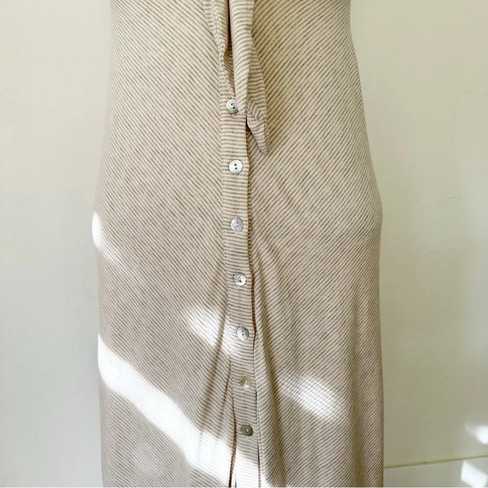 Anthropologie Saturday Sunday Striped Tie and Button Front Comfy Maxi Dress | L - Image 6