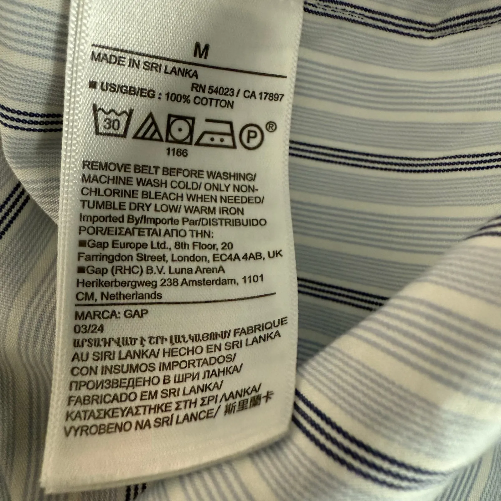 Gap‎ Organic Cotton Striped Blue White Mini Shirt Dress Size Medium NWT - Image 9