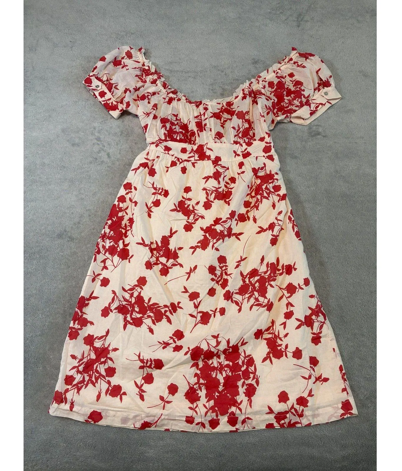 Velvet by Graham & Spencer Off the Shoulder Ruffle Mini Dress Small Red - Image 5