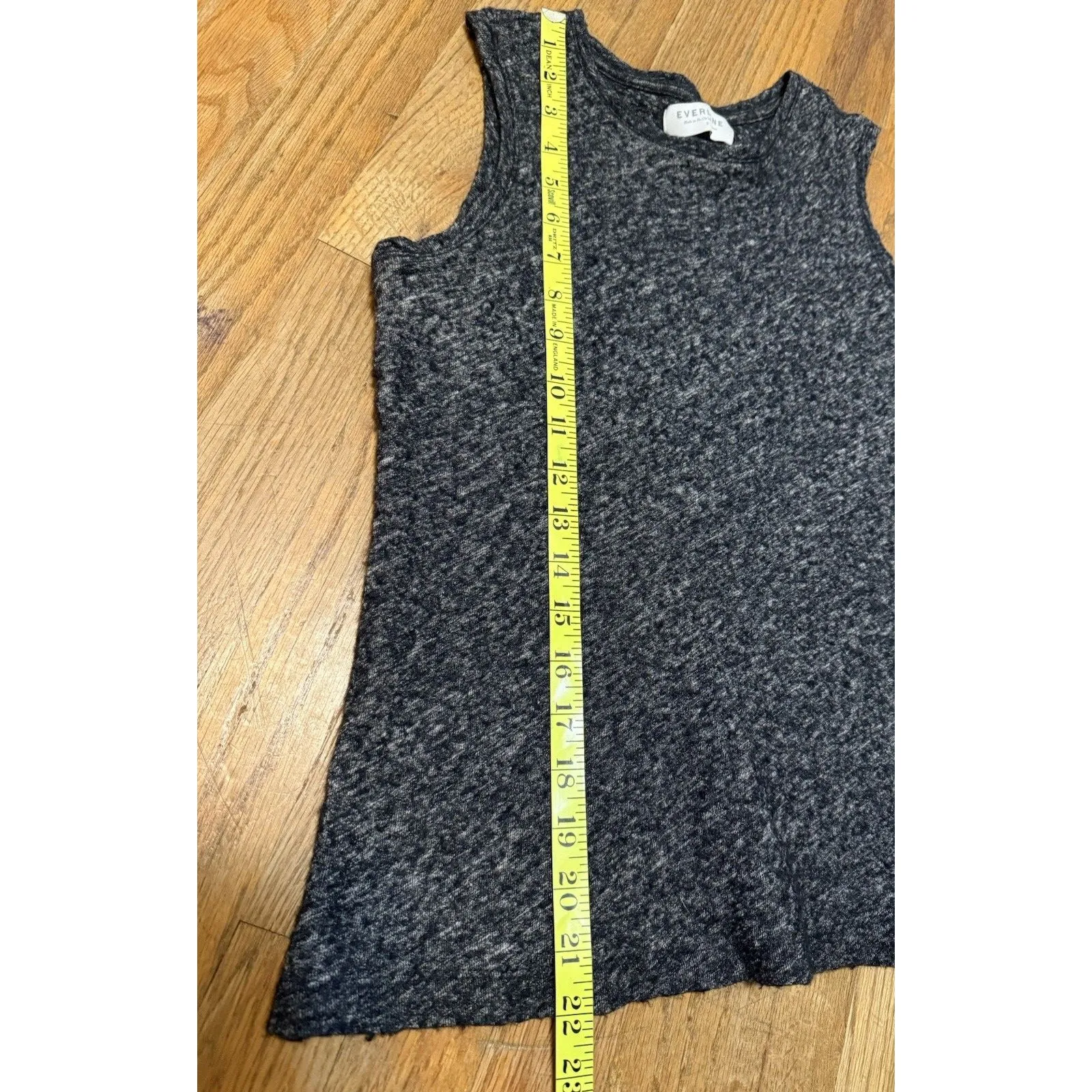 Everlane The Sweater Muscle Tank Crop Cotton Wool Blend Black Peppered Sze Small - Image 6