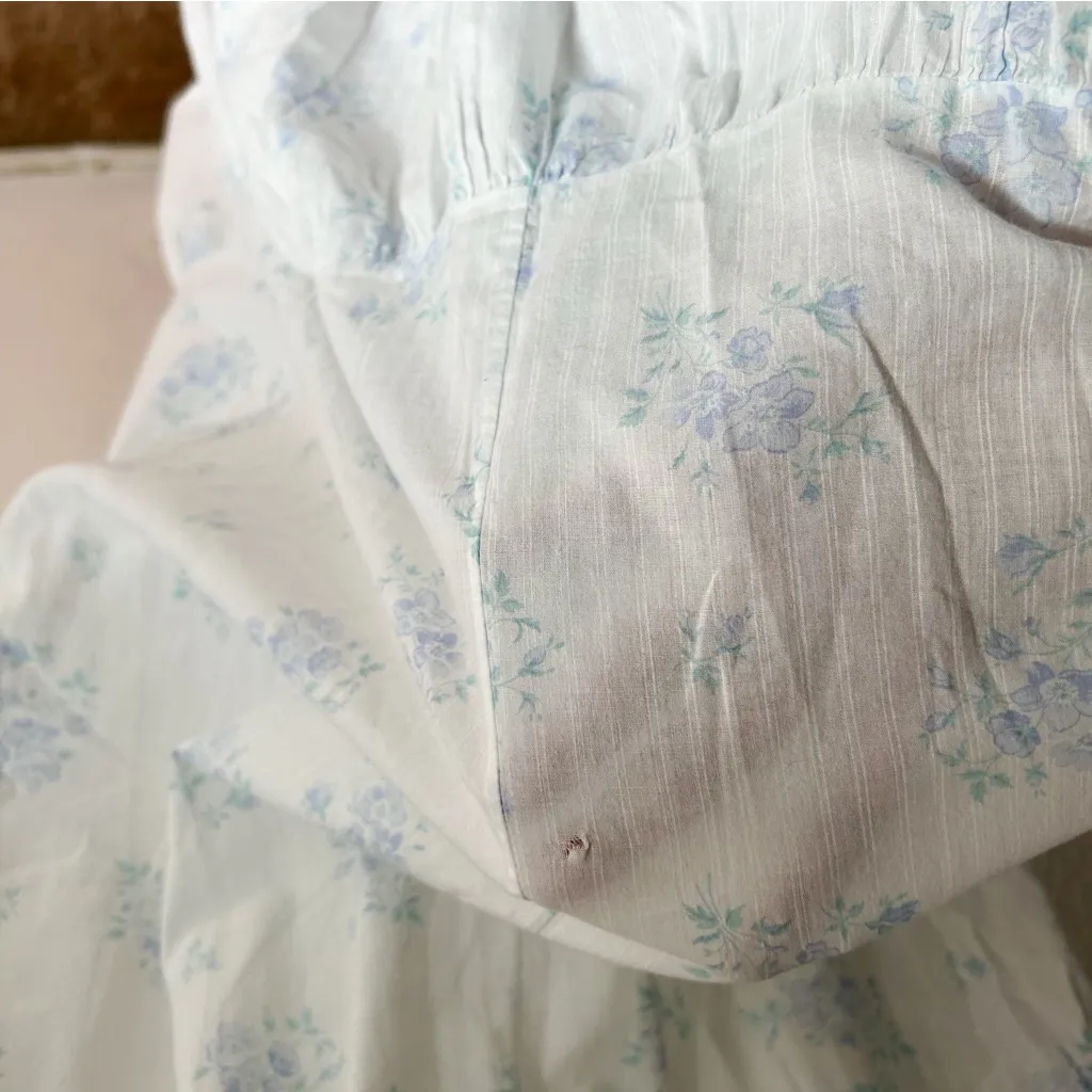 Vintage Miss Elaine Floral Cotton Nightgown Medium Prairie Cottagecore Coquette White - Image 8