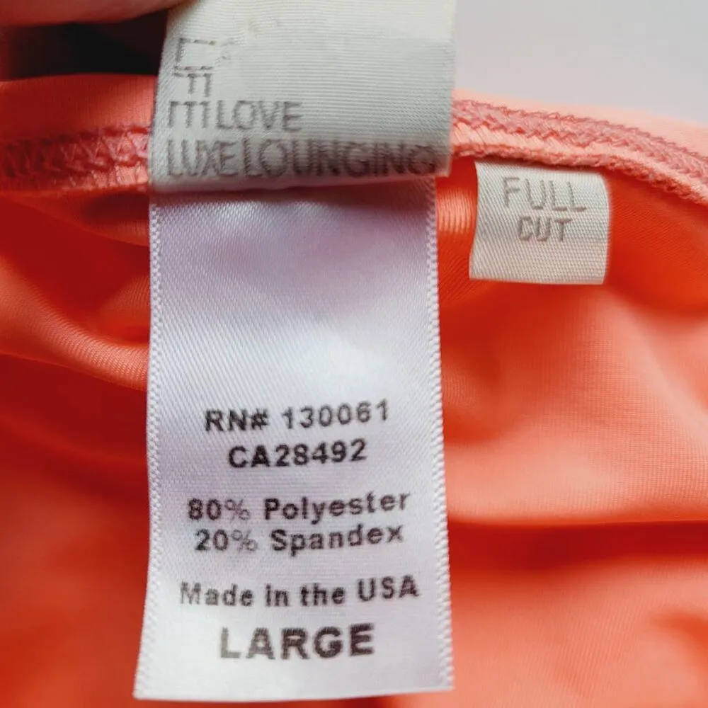 L*Space Monique Full Bottom Cut Bikini Bottom Bright Coral Large - Image 4