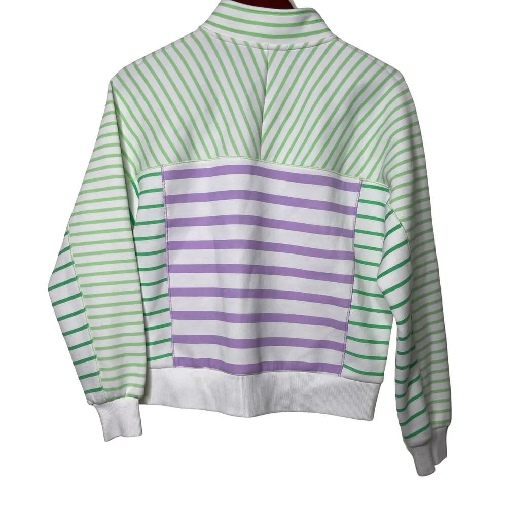 Scotch & Soda Striped Relaxed-Fit Half-Zip Sweater in purple green XS - Image 4