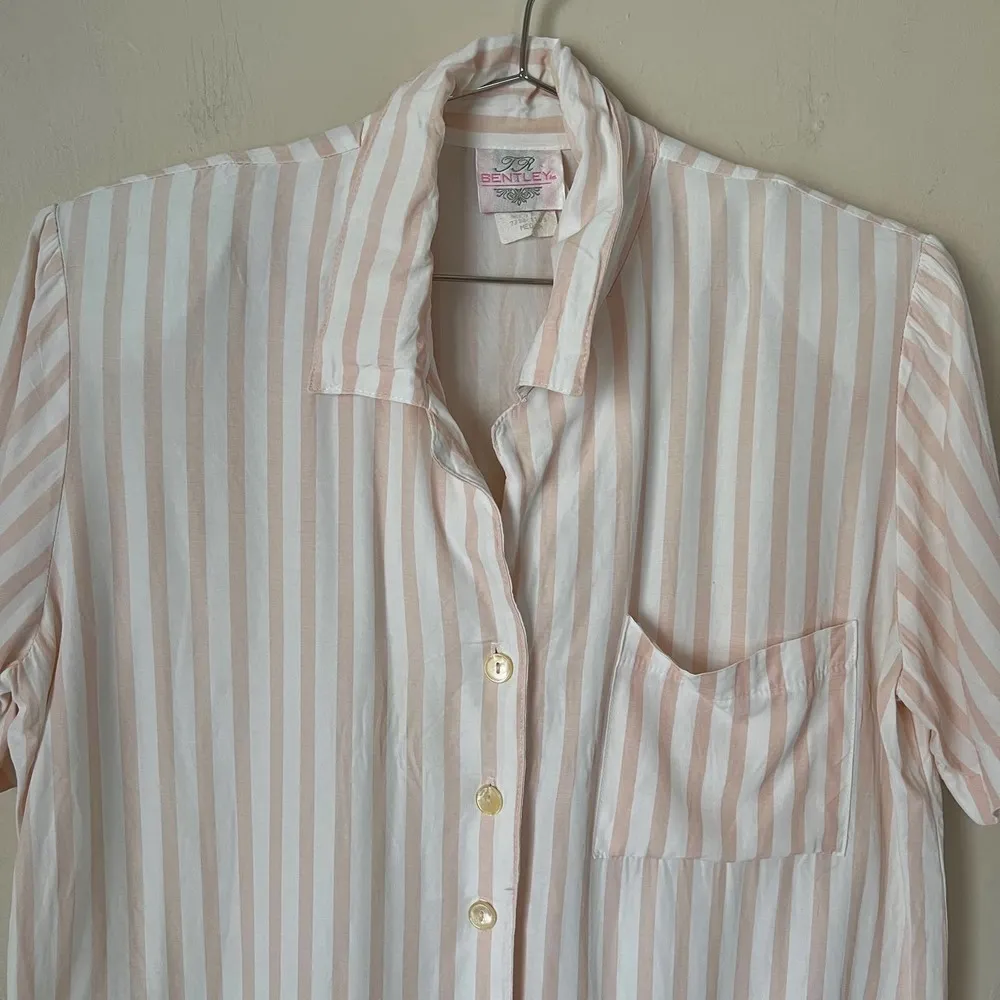 Vintage TR Bentley Striped Short Sleeve Button Down Shirt USA Made Size M Size M - Image 3