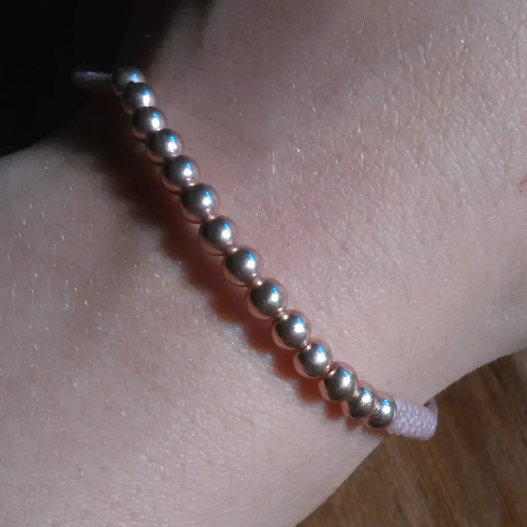 14K Rose Gold over Sterling Silver Boho Cord Bracelet - Image 9