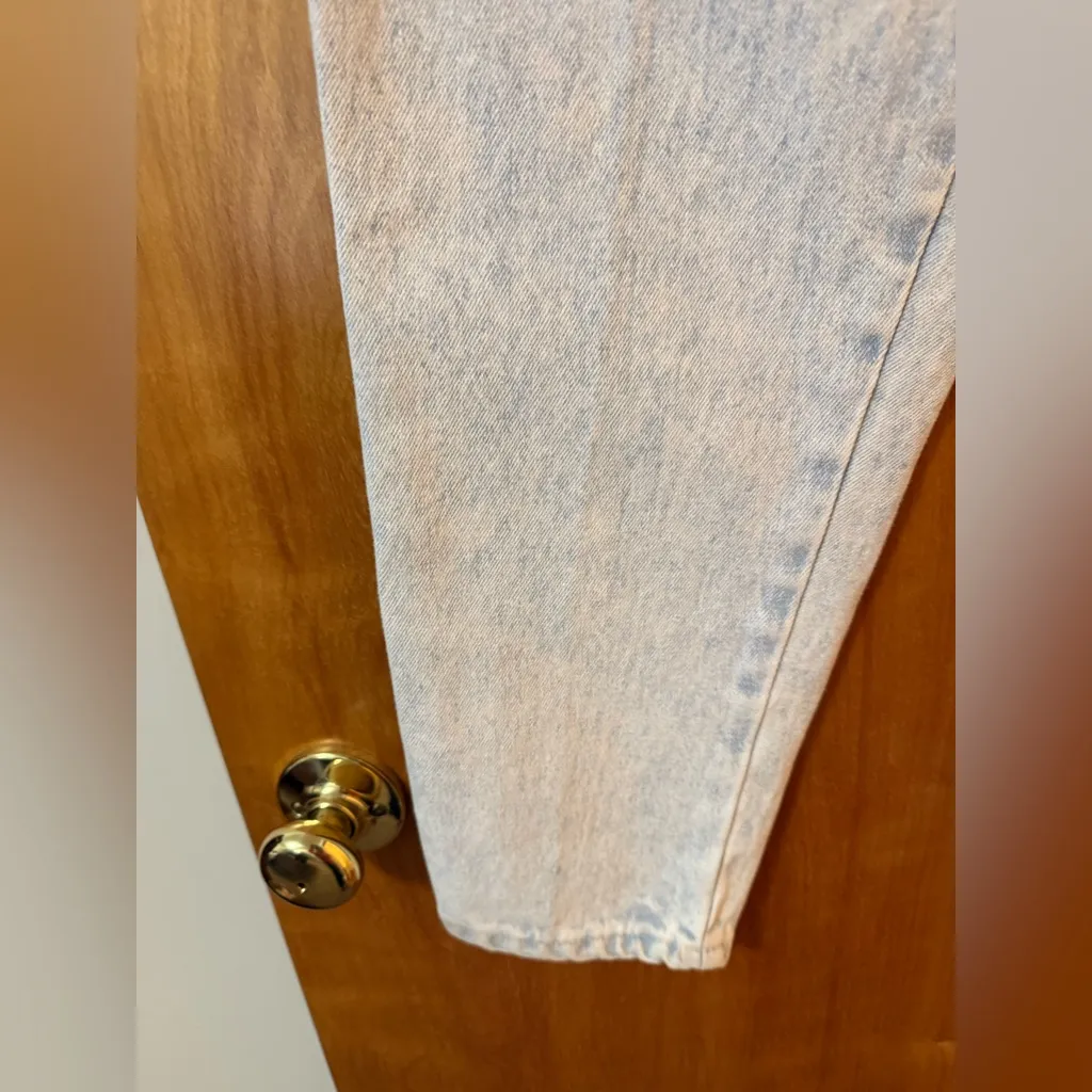 Stefano Worldwide Women’s Acid Wash Mom Blue Denim Jeans Vintage NWT Flaw Read Size 14 - Image 9