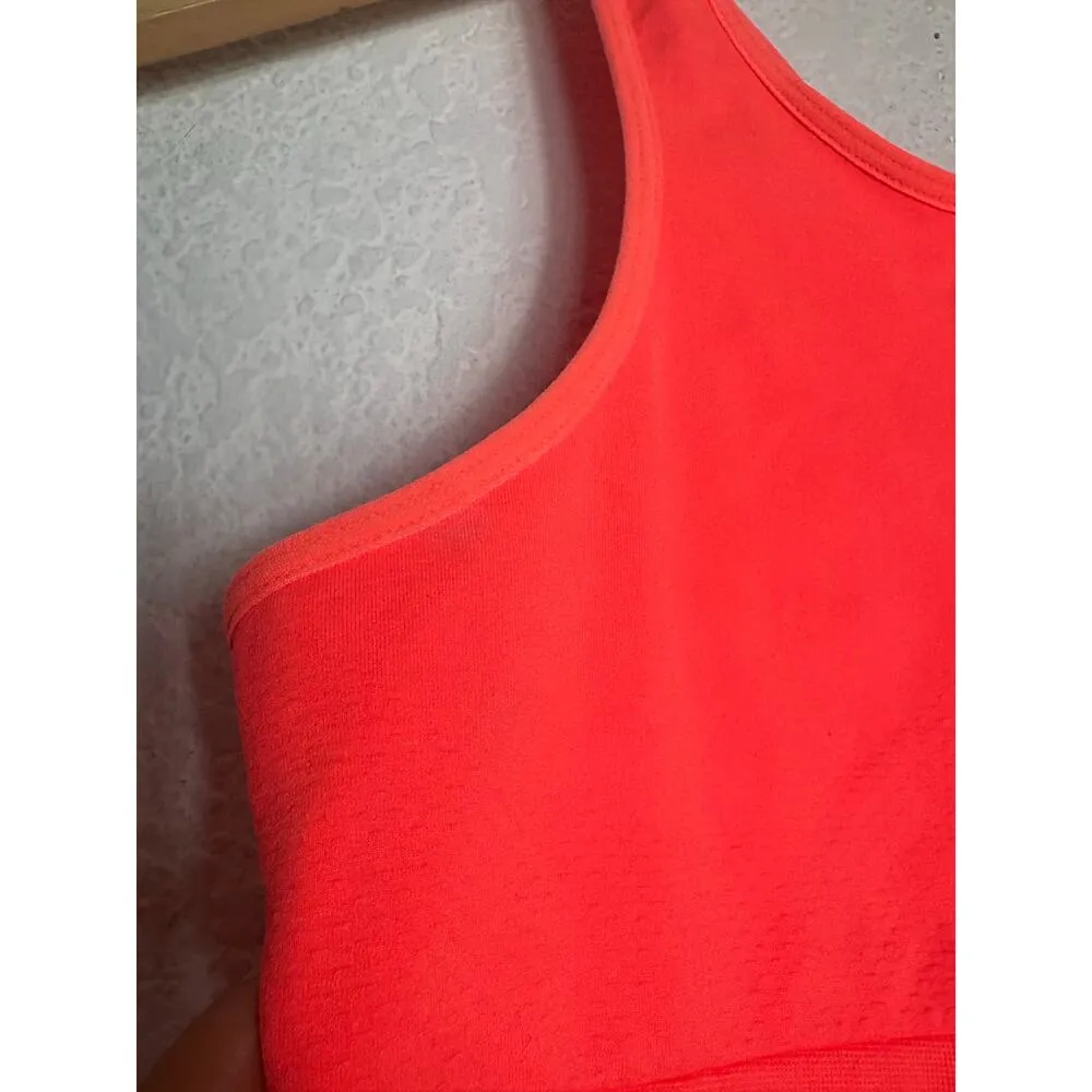 Free People FP Movement Every Single Time Runsie Size M/L Neon Coral Romper - Image 7