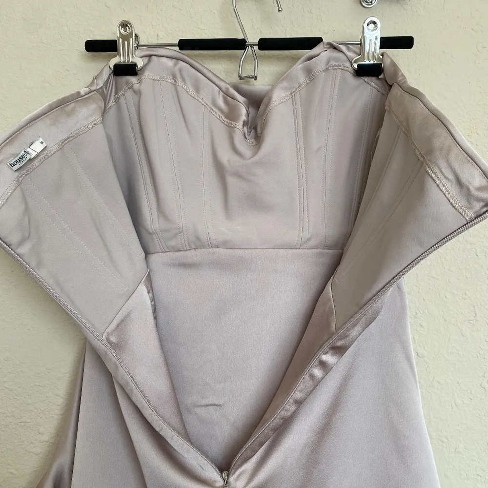 HOUSE OF CB 'Jasmine' Oyster cream Draped‎ Strapless Corset Dress NWOT Size M - Image 11