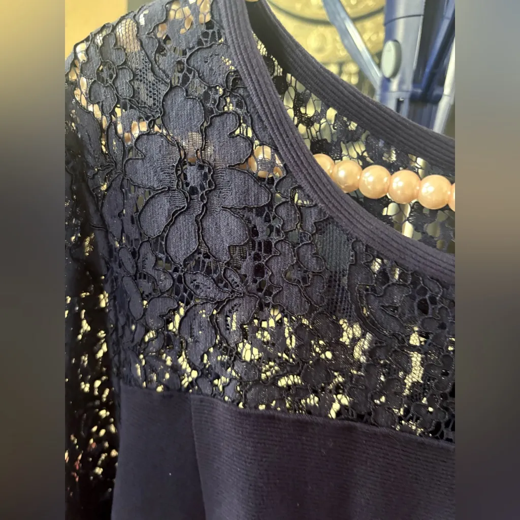 Draper James Solid Flutter Navy Dress - Image 5