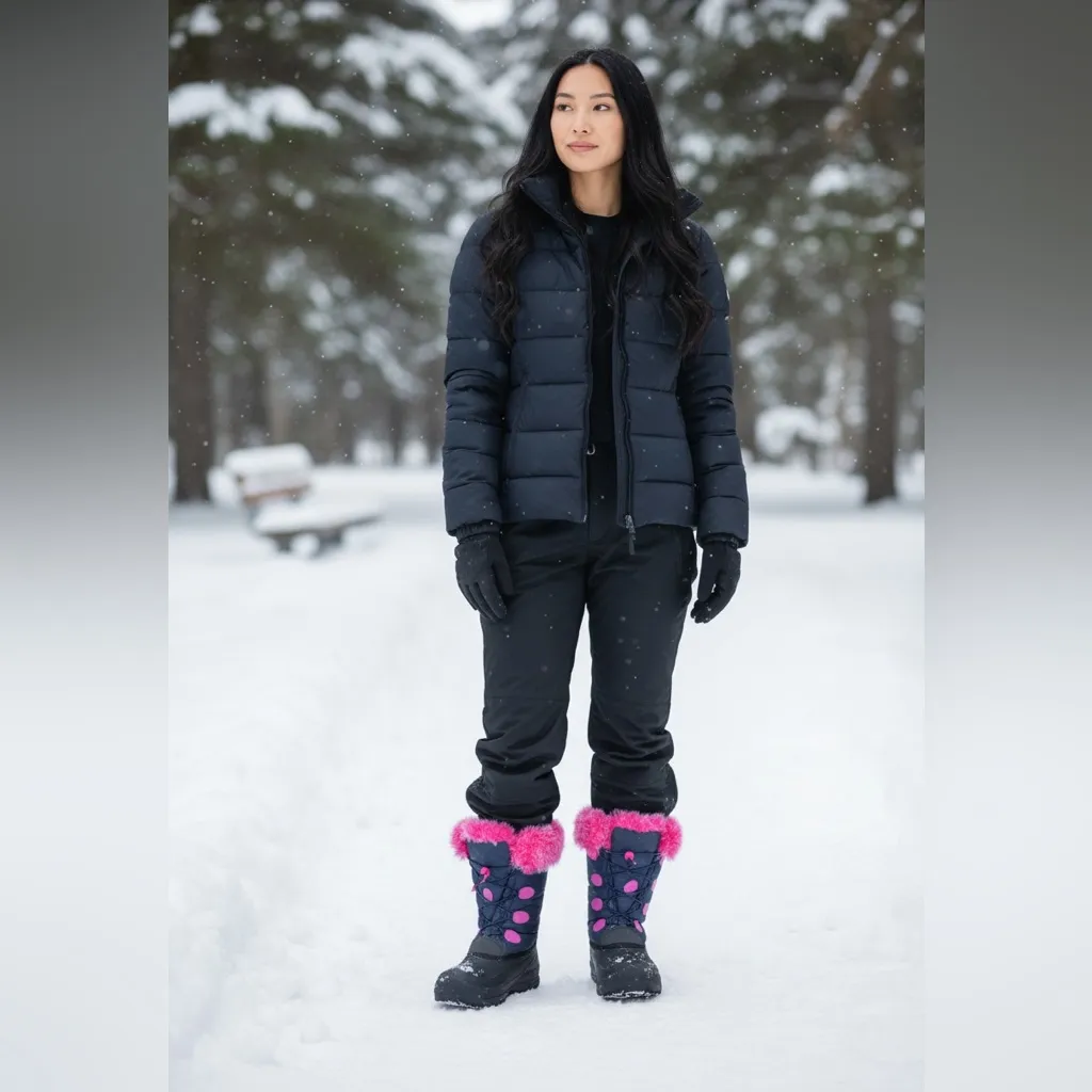 Kamik Black and Pink Combat Boots - Image 12