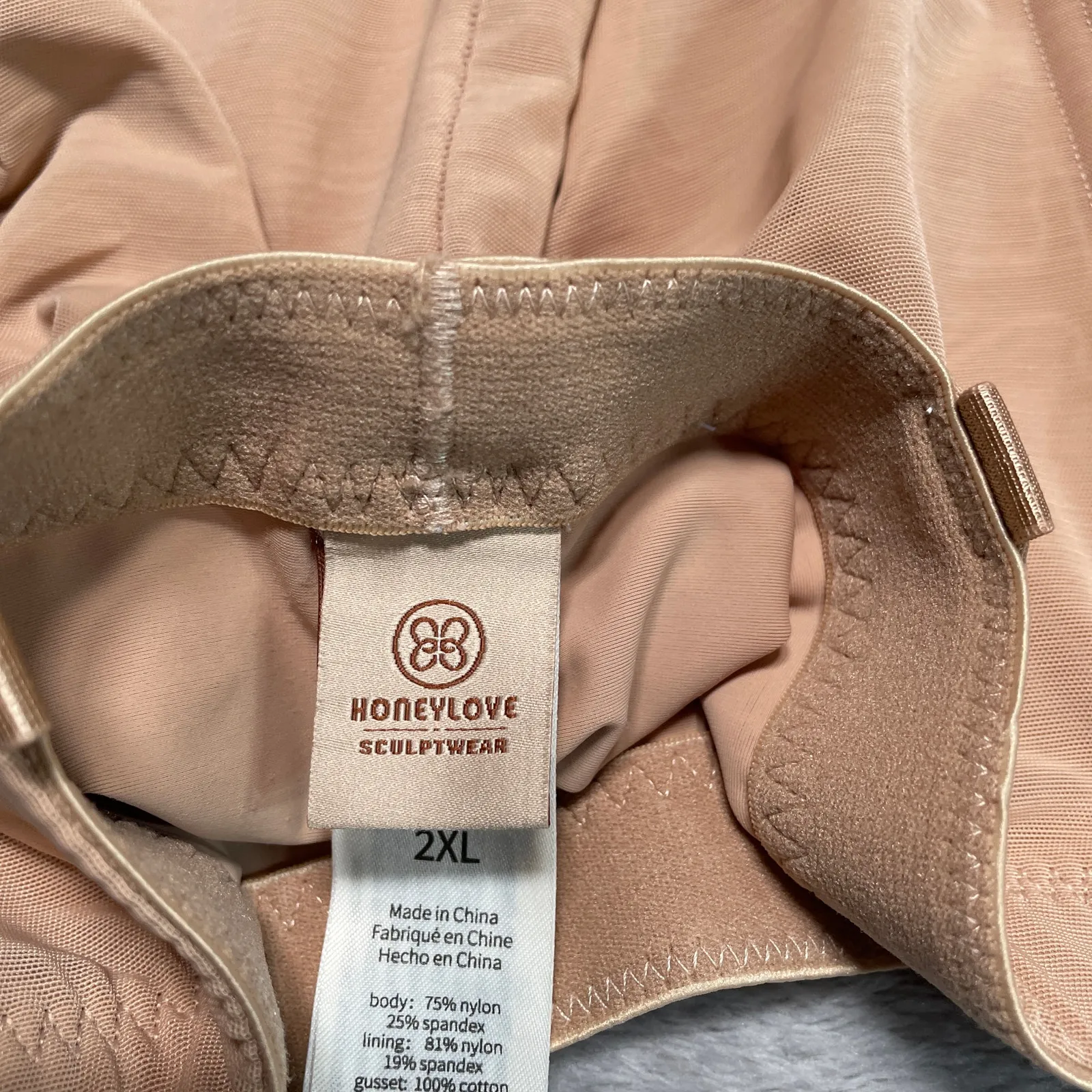 Honeylove Sculptwear Shapewear Womens 2XL Mesh Smoothing Shaping Anti Chafe Tan Size 2X - Image 3