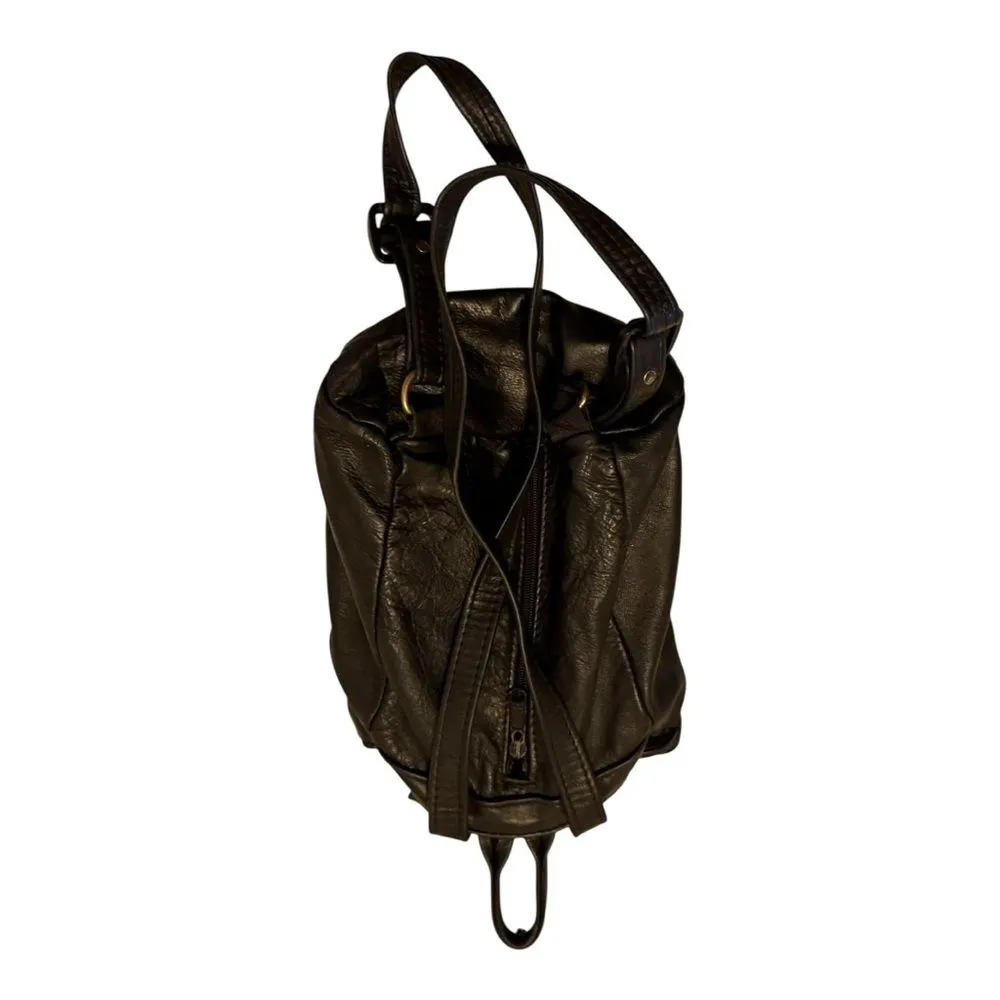Black Soft‎ Leather Small Backpack - Image 2