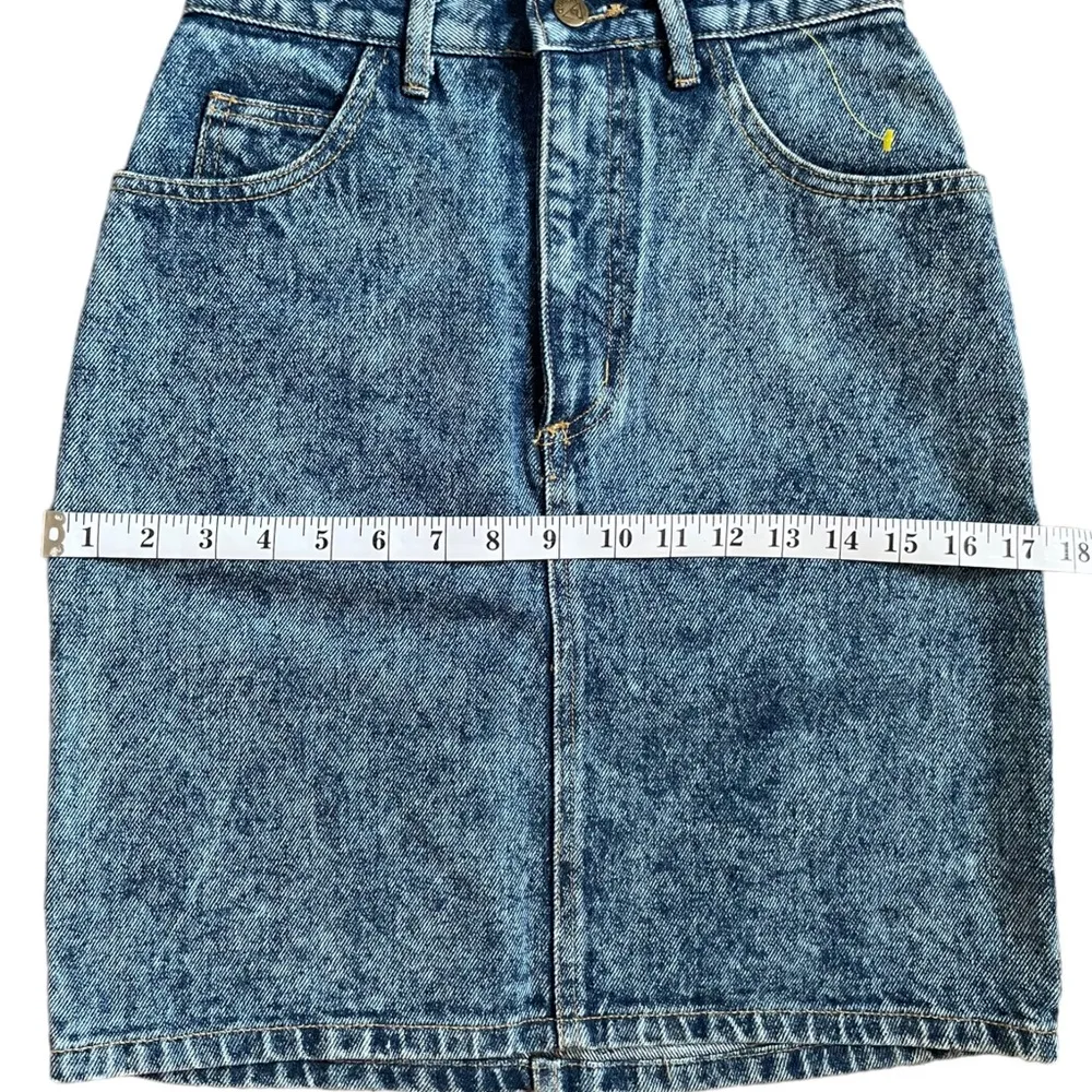 Vintage Georges Marciano Guess Blue Denim Skirt Size 27 USA Made A4 - Image 6