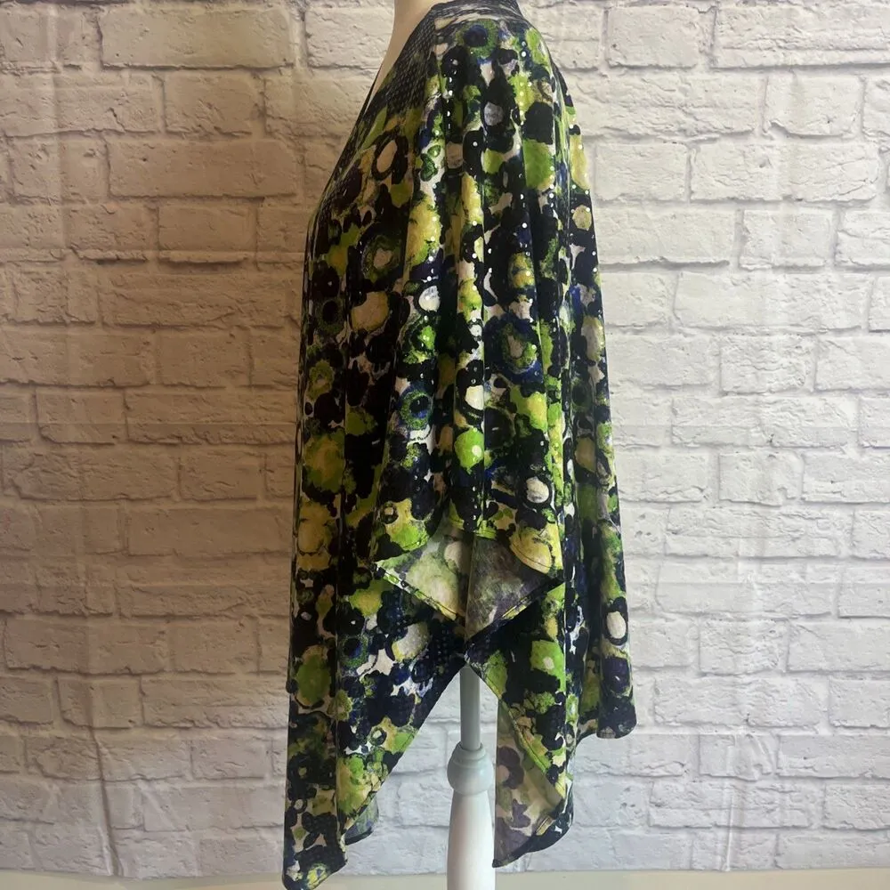 Chico’s Women’s Art To Wear Sequin Contemporary Artsy Colorful Shawl One Size - Image 4