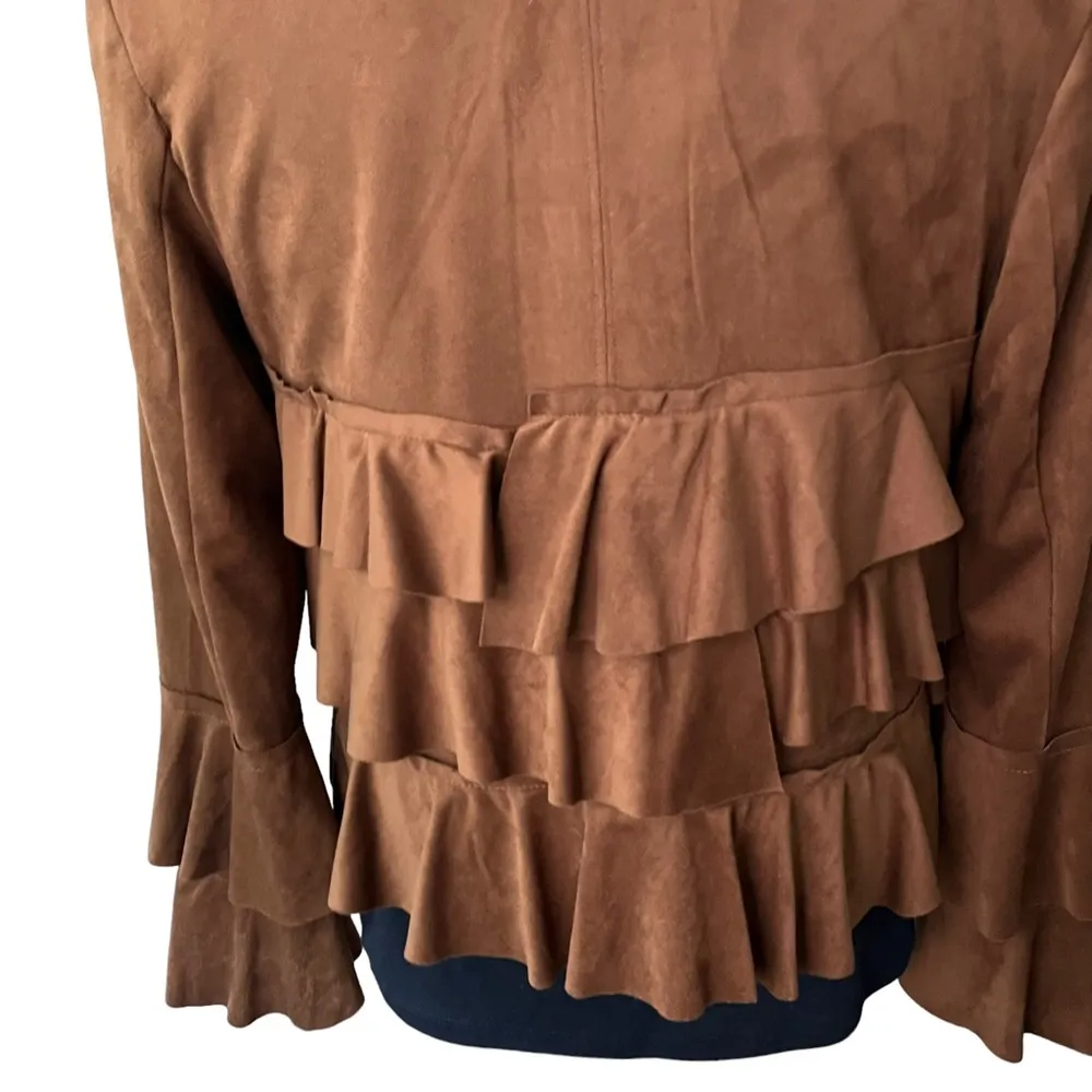 INC International Concepts Ruffled Faux-Suede Jacket - Image 8