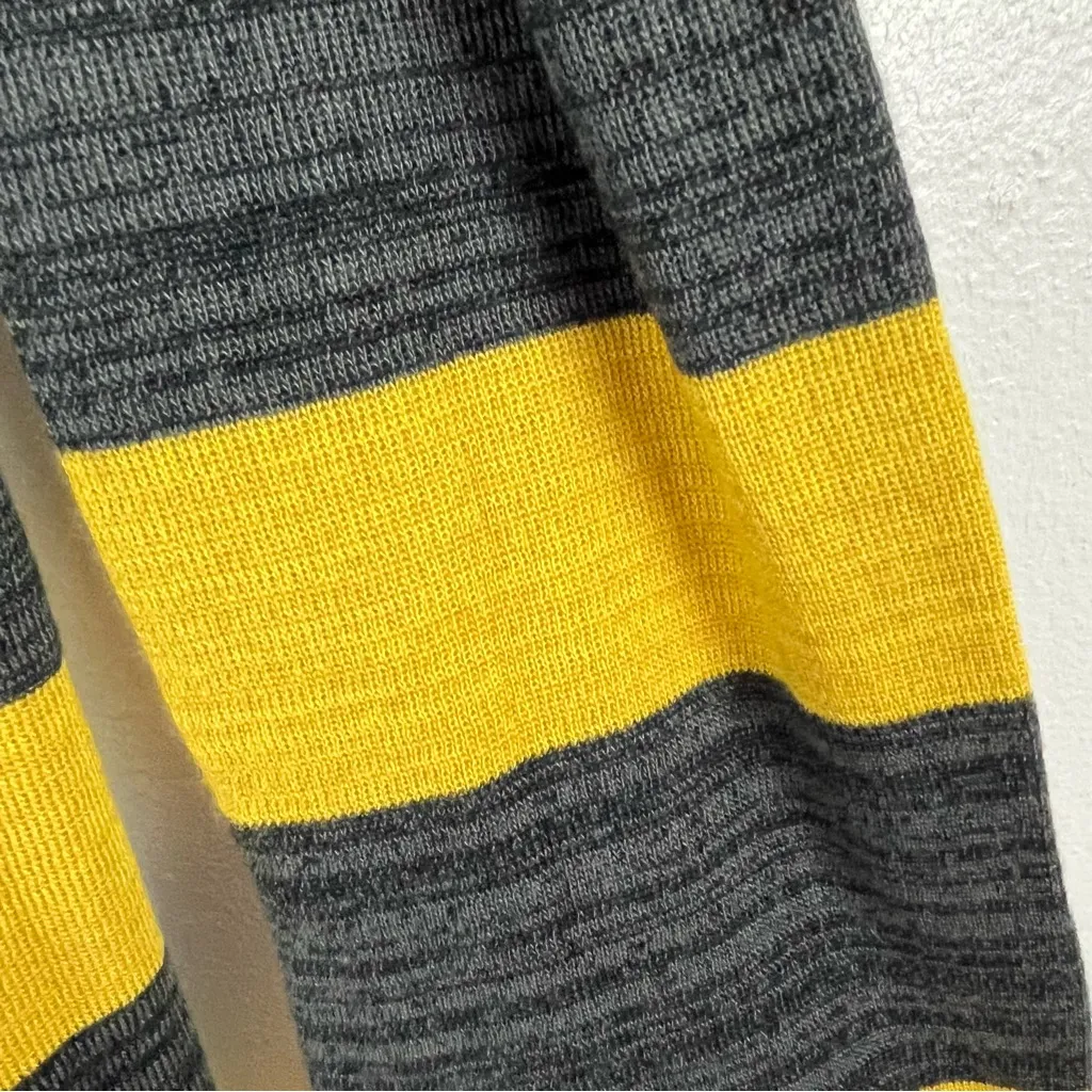 HARRY POTTER Hufflepuff Crest Gray Yellow Fringe Trim Long Scarf - Image 4