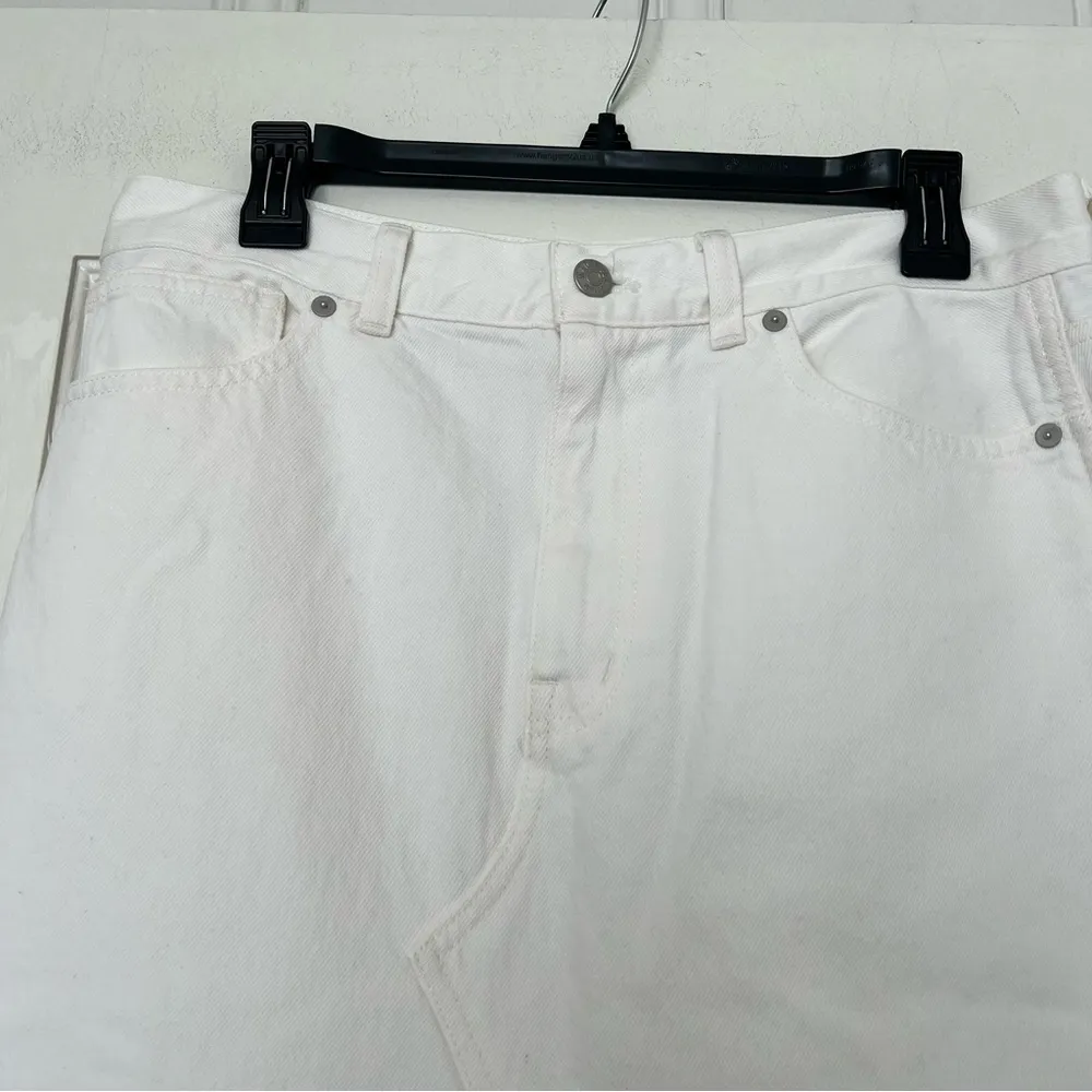 Madewell The Rilee Denim Midi Skirt in Tile White Size 29 NWT - Image 9