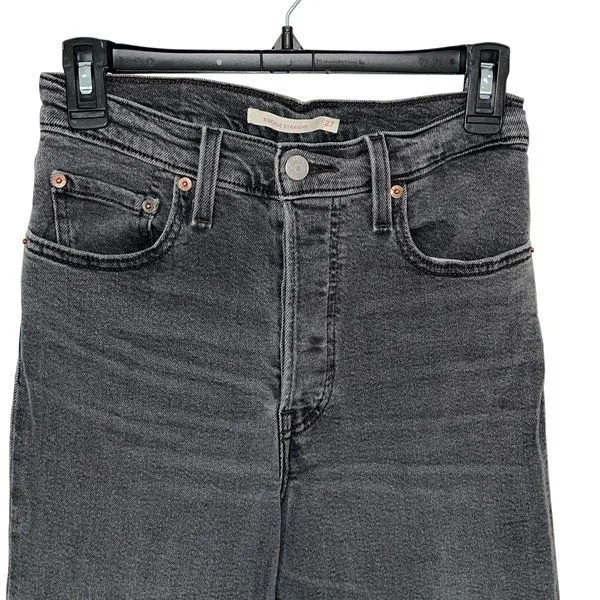 Levi Strauss & Co. Womens Ribcage Ankle‎ Straight Button Fly Jeans Gray Size 27 - Image 3