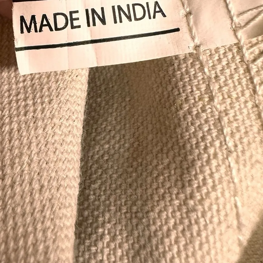 Architectural Digest Canvas Tote Bag Book Carry Handbag Beige Spell Out Washable Black - Image 5