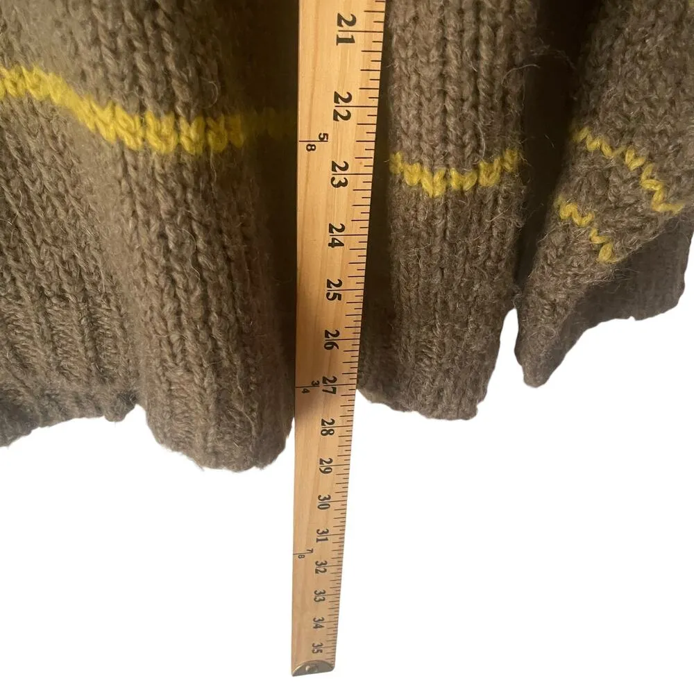 Aerie Womens Size Large Wool Mohair Blend Chunky Soft Knit Brown Striped Sweater - Image 9