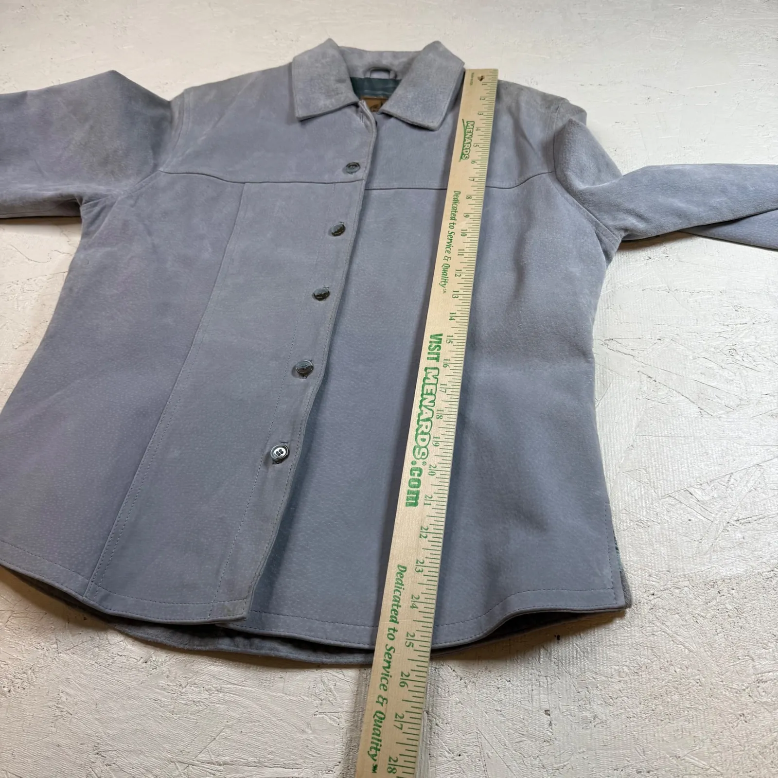 AMI‎ Womens Gray Suede Leather Button Down Jacket Size Medium - Image 7