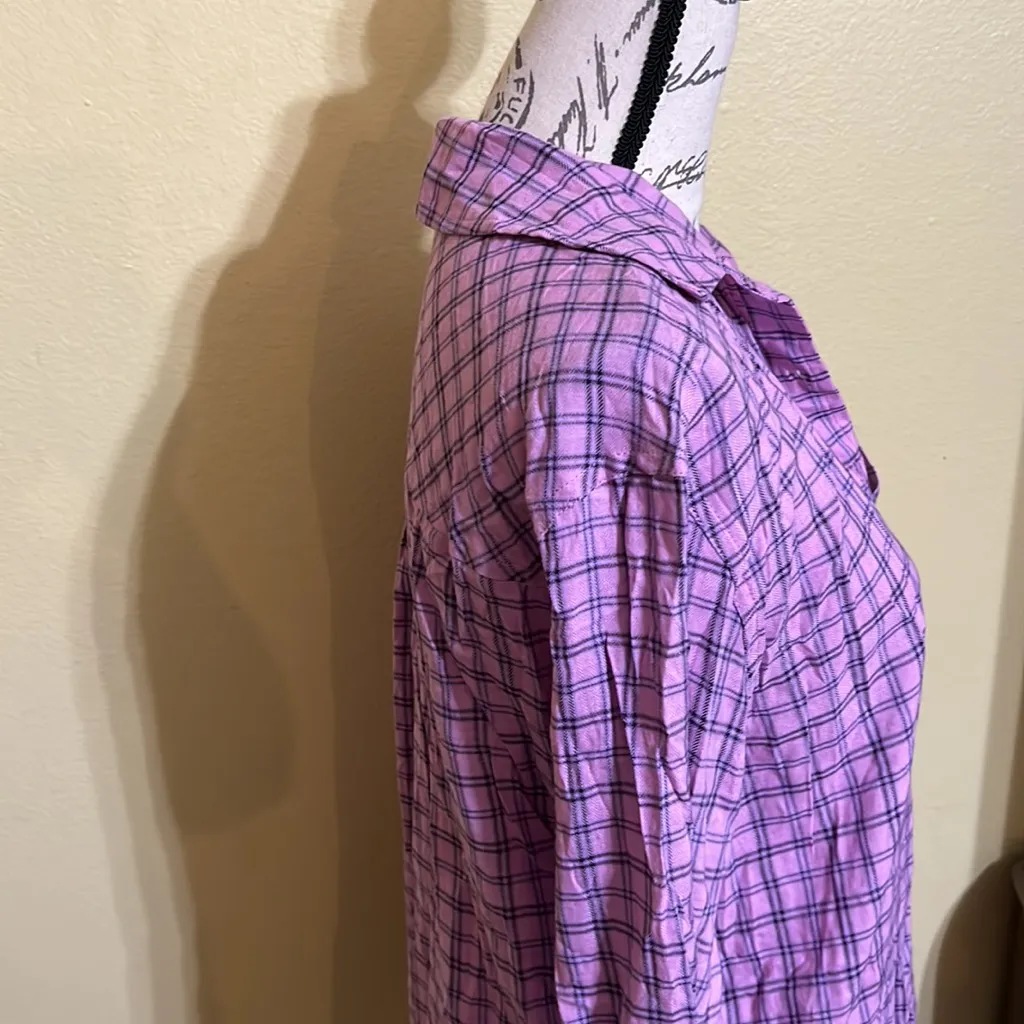 Abound  Oversized Flannel Button Up Shirt - Image 4