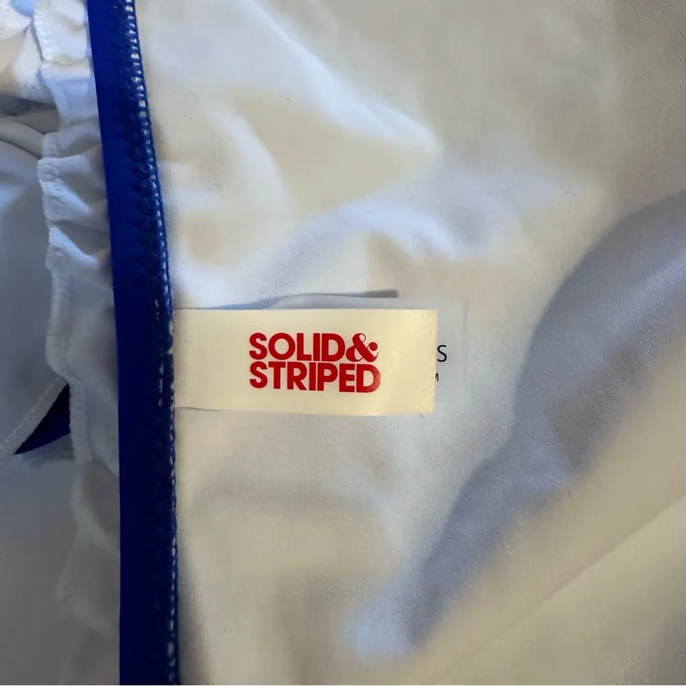 Solid & Striped Women’s Sz S Blue White Ruffle Swimsuit Bikini Bottom NWOT - Image 4