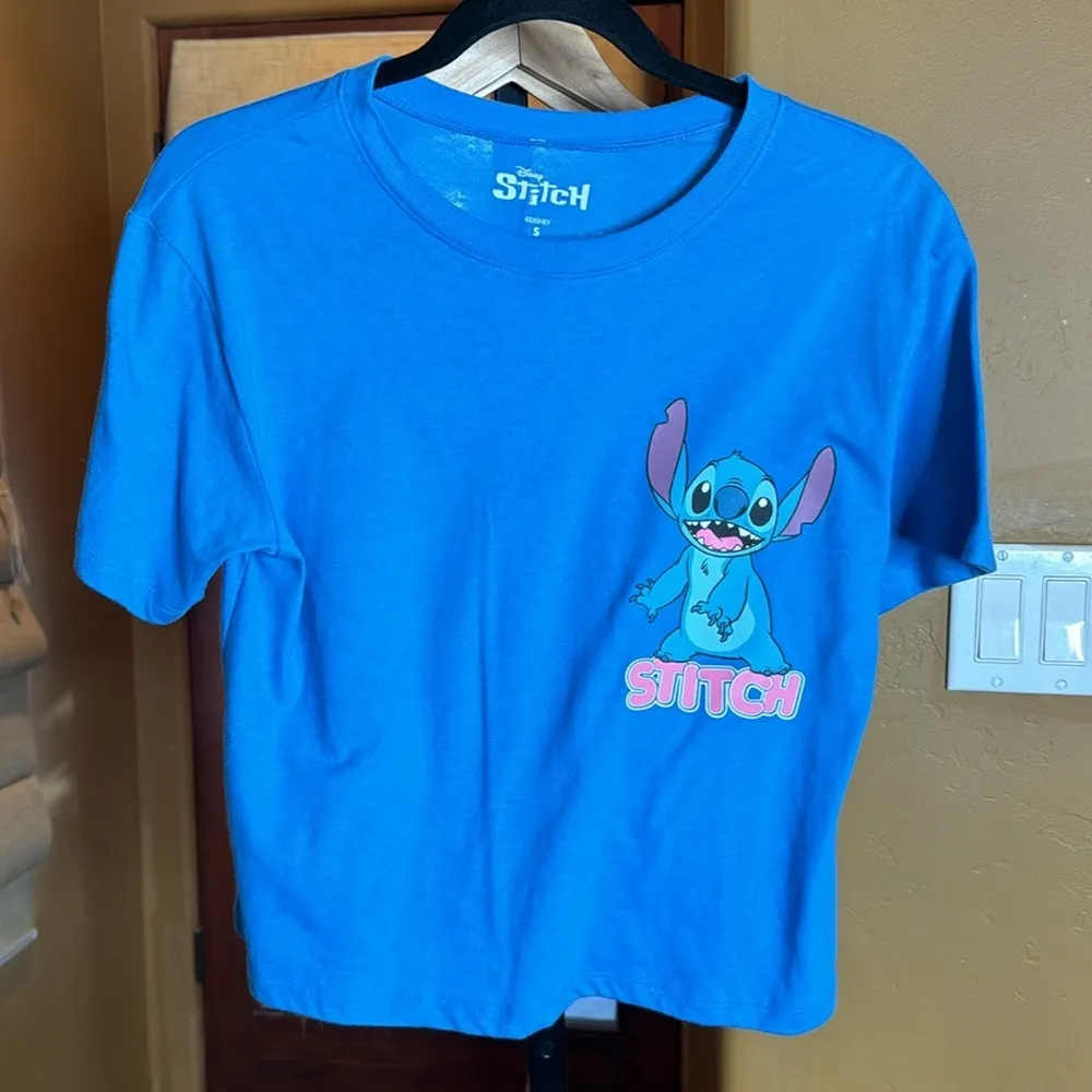 DISNEY STITCH SHORT SLEEVE BLUE GRAPHIC T SHIRT Size Small Oversized - Image 4