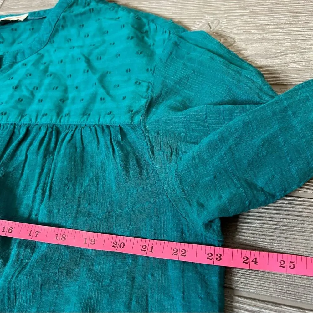 Anthropologie x Pilcro and Letterpress Mila Top turquoise sz S - Image 5