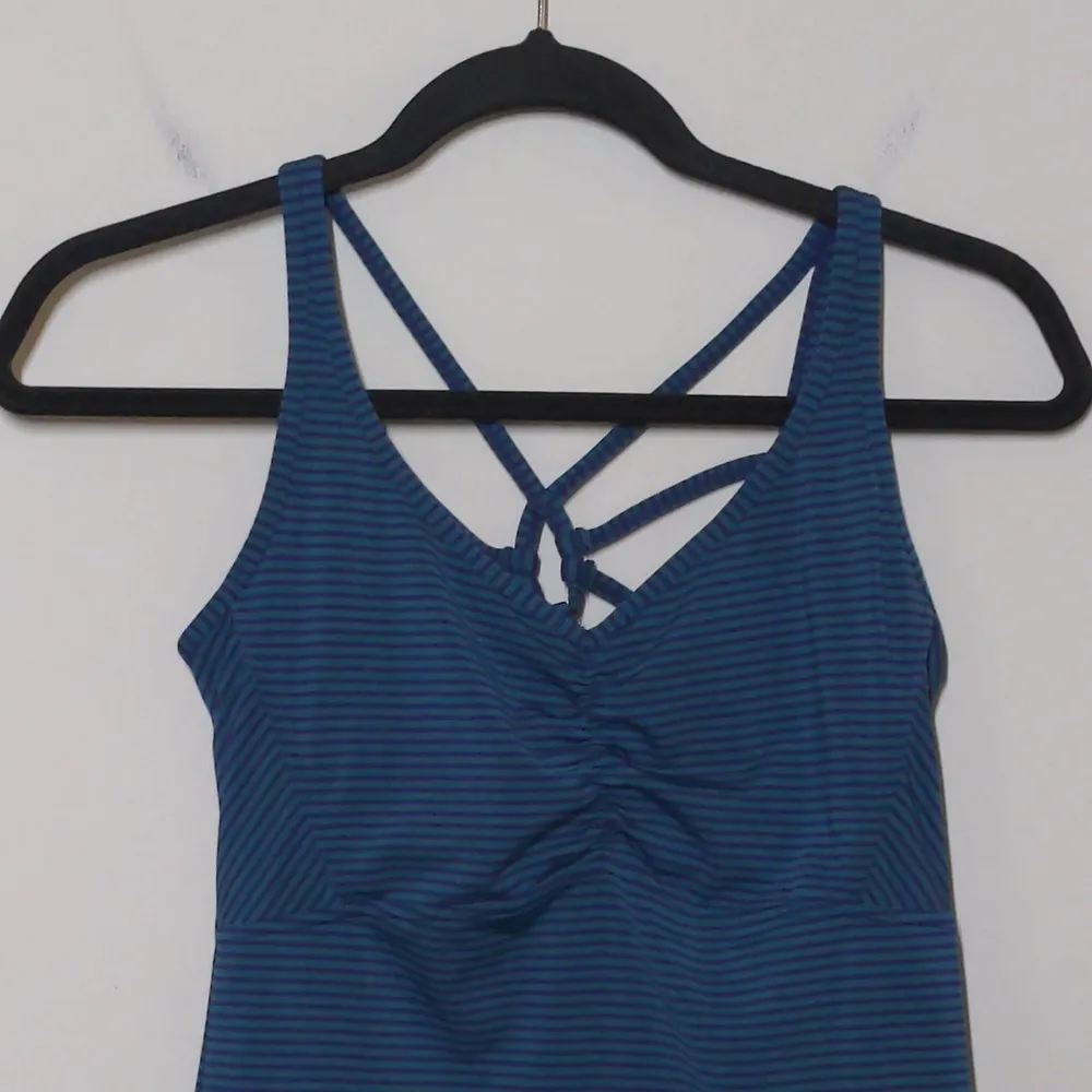 prAna Women's Dreamcatcher Yoga Tank Top Strappy Indigo Stripe- Size S - Image 2