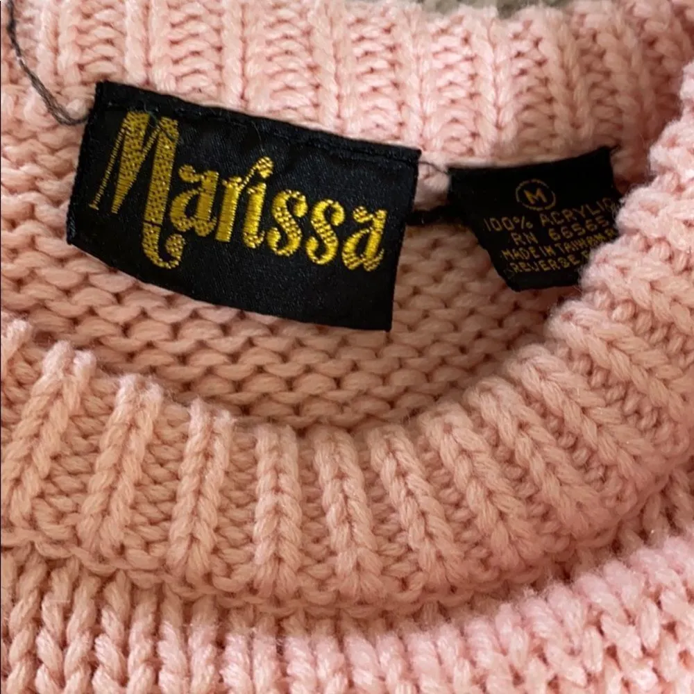 Vintage Marissa Acrylic‎ Sweater Pink Size M - Image 7