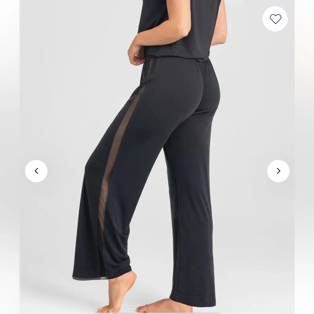 Honeylove Blisswear Wide Leg Black Drawstring Pull‎ On Pant Sheer Side Panel Size 2X - Image 3