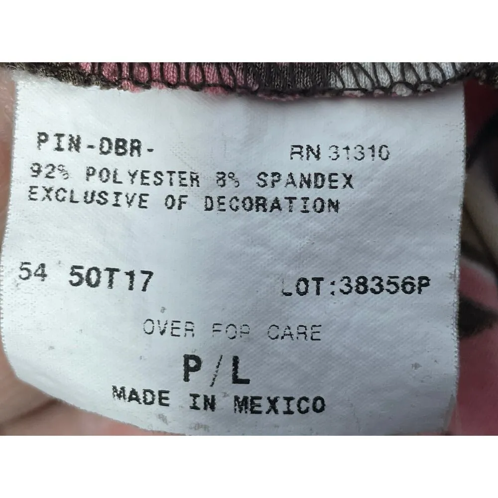 Y2K I.N. Studio Blouse Large Petite Pink Brown Geometric 90s Gilmore Girls Retro Size undefined - Image 6