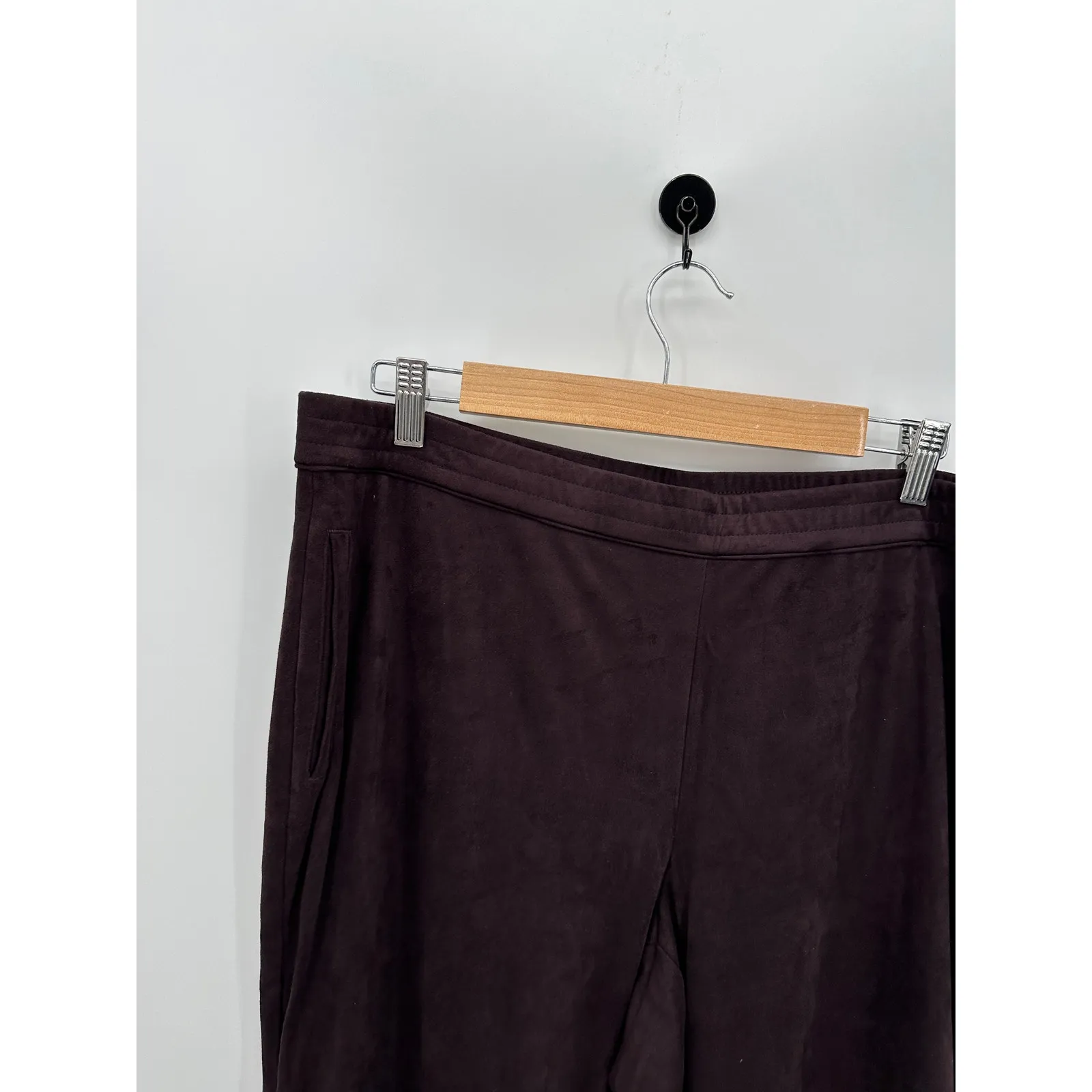 J. Jill Wearever Faux Suede Pants Women XLP NWT Rum Raisin Country Western - Image 5