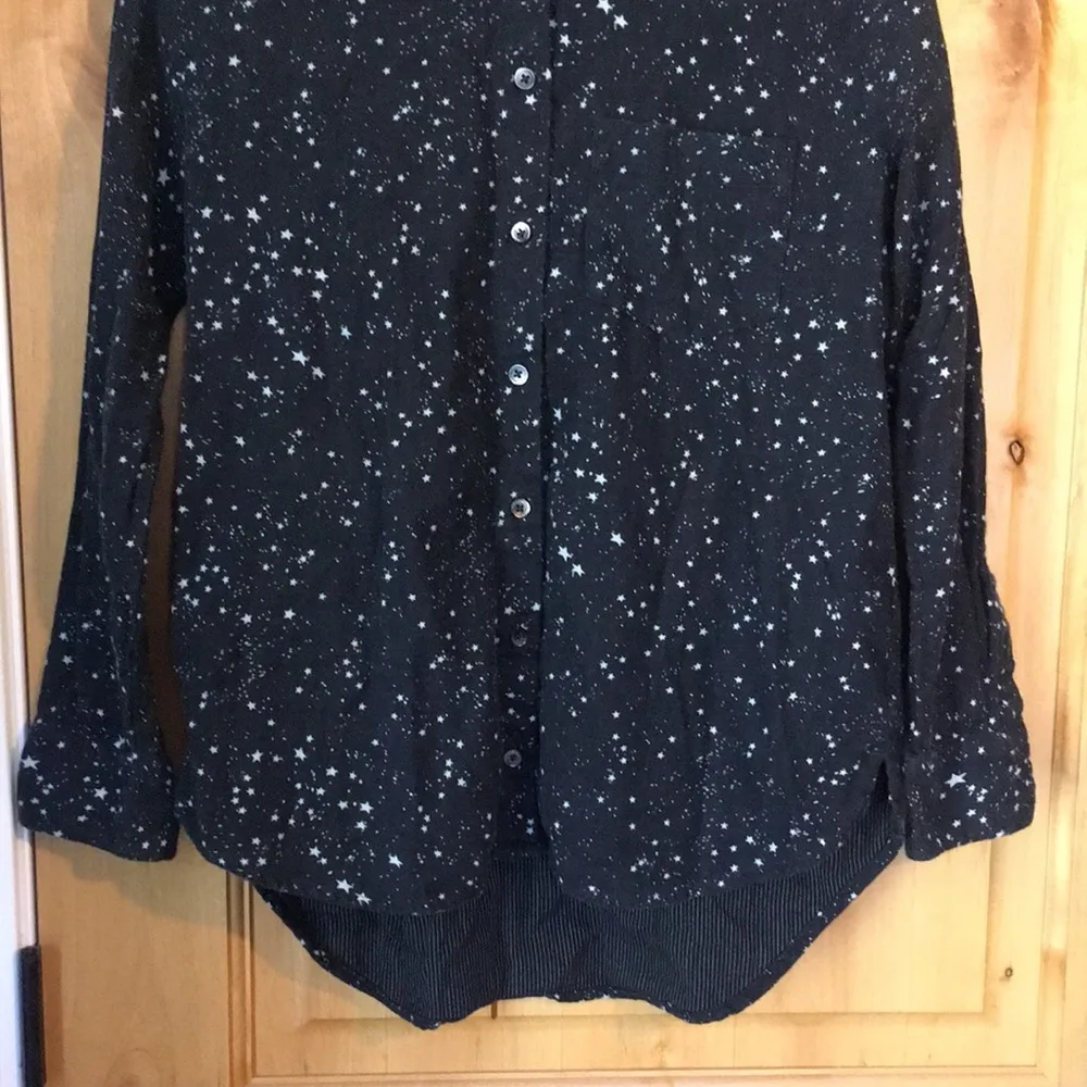 Oversized Ex-Boyfriend Black White Stars Button Up Shirt $89.50 EUC XXS - Image 8