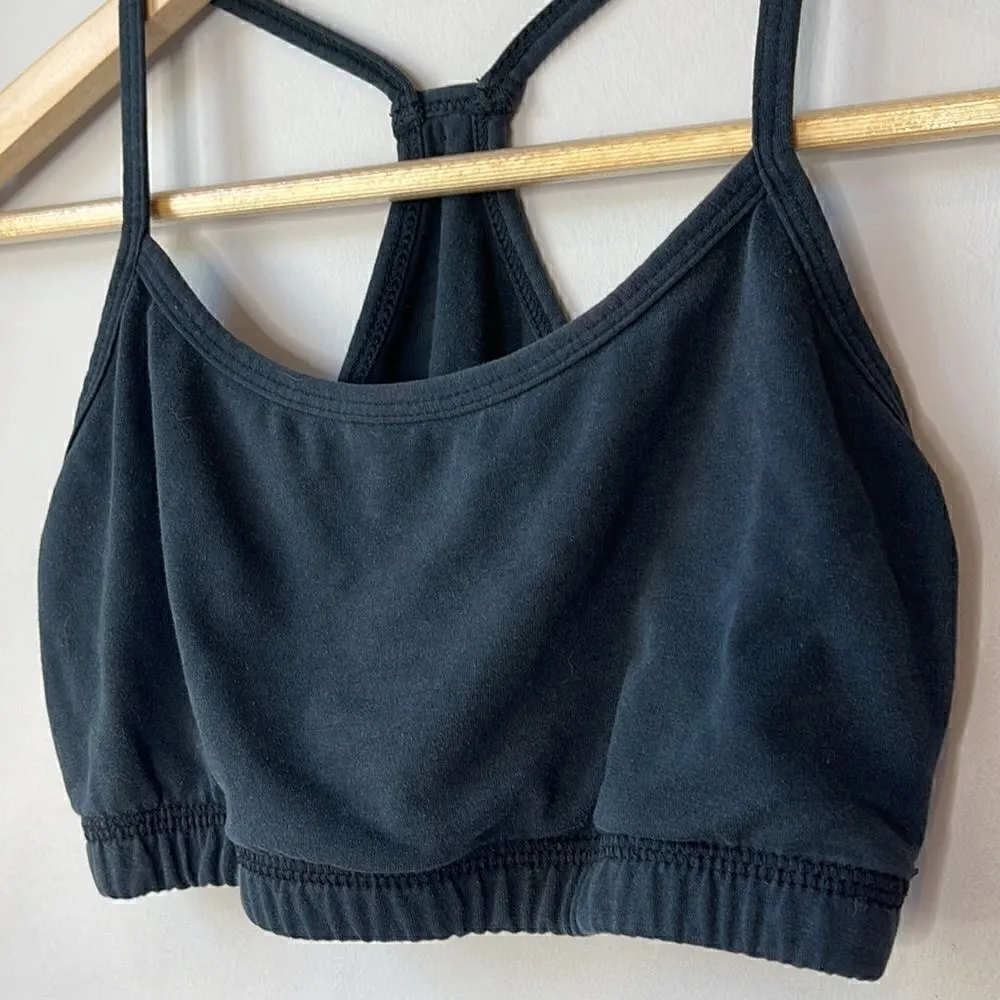 YAS Yoga and Sportswear Charcoal Gray Black Sports Bra Top Black Size M - Image 2