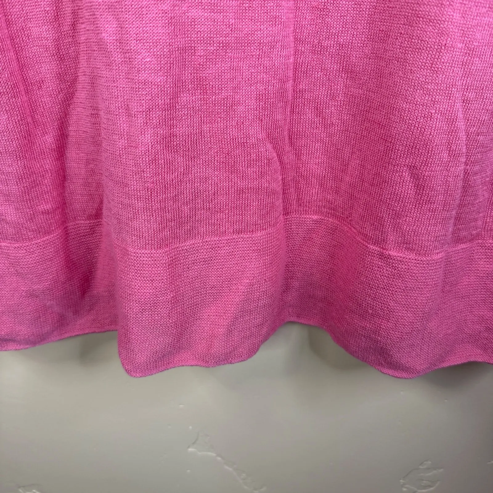 J Jill Womens Pink 3/4 Sleeve Linen Cotton Modal Rayon‎ Blend Knit Sweater Med - Image 4