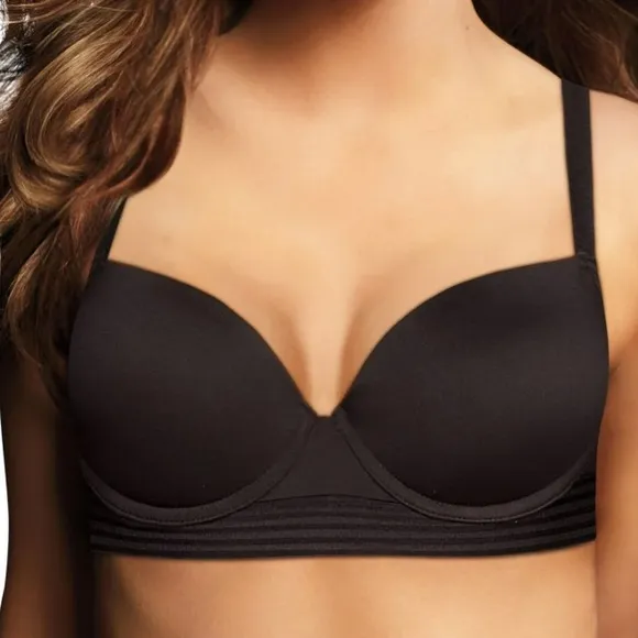 Maidenform Convertible Long Line Push Up Underwire Bra Black 38D - Image 1