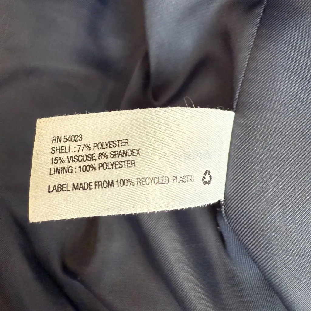 Gap The Academy Ponte Blazer Jacket Women's 8 Navy Blue Black Trim Career Formal - Image 13