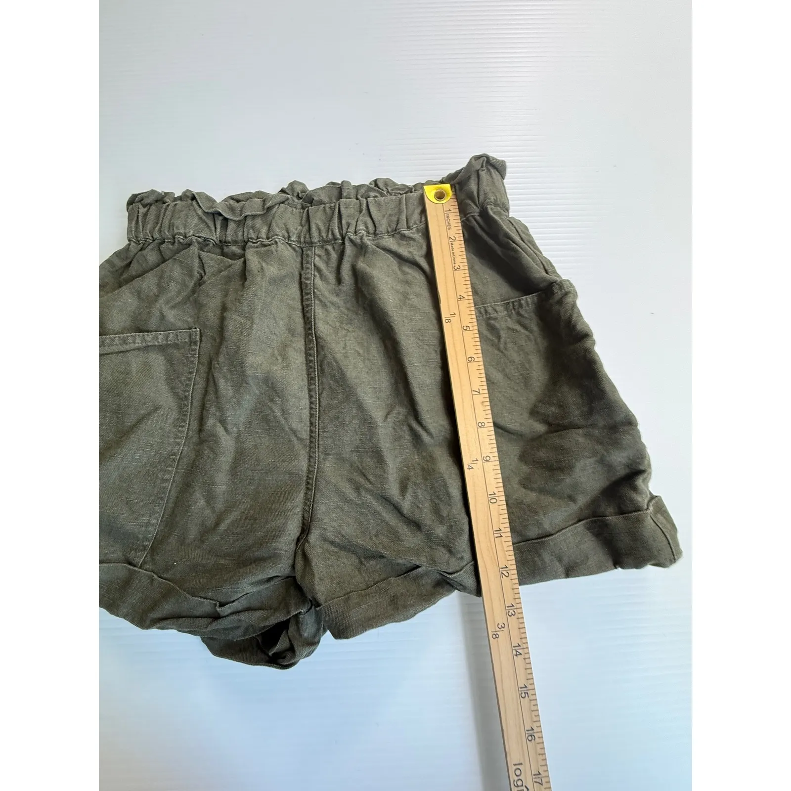 Wilfred Free Womens Olive Green Paper‎ Bag Waist Casual Shorts Size S - Image 3
